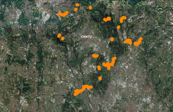 ambiti di intervento: 26 varchi della rete ecologica, da ricostruire, distribuiti in 20 comuni delle province di Como e di Monza-Brianza